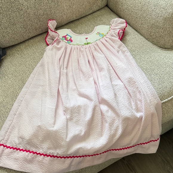 Pink Ruffled Kids Dress - Picture 1 of 5